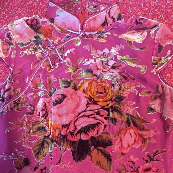 Velvet Unconventional Lace Pin Up Asian Dress Whimsigoth Mandarin Rockabilly - Picture 9 of 10